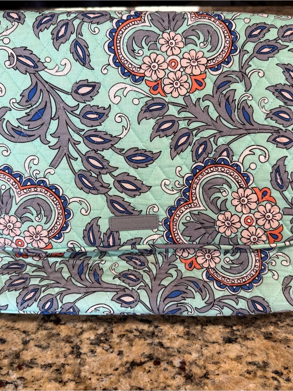 Quilted Floral Fold-Over Women’s Clutch Bag - Mint Floral